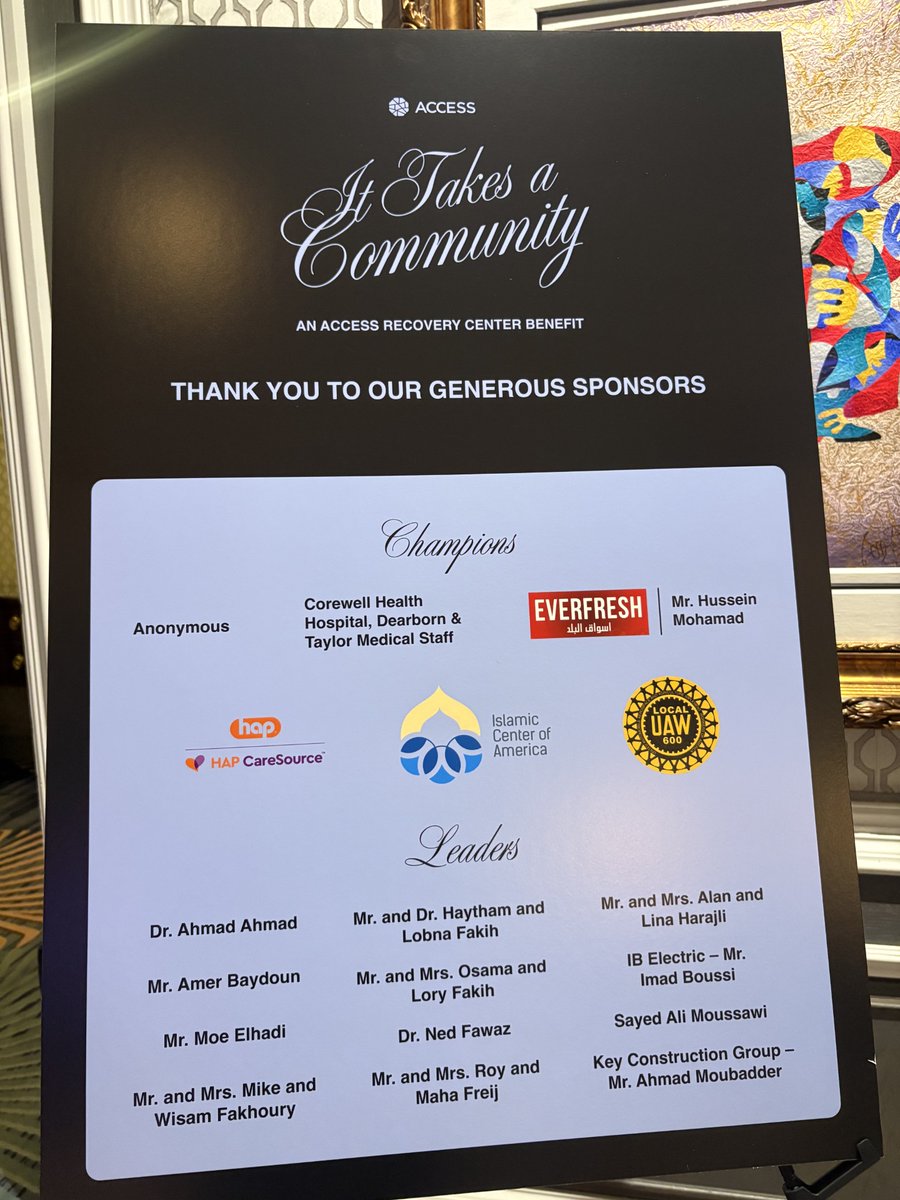 Last month, we participated in <a href="/ACCESS1971/">ACCESS Community</a>'s Recovery Center Benefit to help raise the remaining funds needed to open the doors of the ACCESS Recovery Center. This center will offer holistic treatment programming including:
 
🧡 Withdrawal management
💜 A crisis stabilization