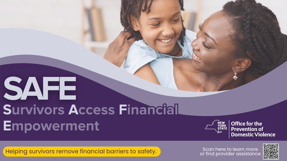 NY leads the way in helping survivors remove financial barriers to safety! #DYK NY is the only state to dedicate $5 million a year for survivors to use for anything they need? Learn more about Survivors Access Financial Empowerment (SAFE) funds here: ow.ly/LORB50WzouN