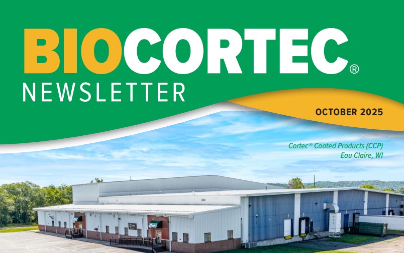 CortecCorp's tweet image. ♻️ #BioCortec® Newsletter is here!
Highlights include food waste turned into compost, Cortec’s 15-year Wisconsin Green Tier milestone, and Bionetix® biosolutions for cleanup projects.
Read it here: ow.ly/oX5B50XsY02
#Sustainability #GreenSolutions #Biobased