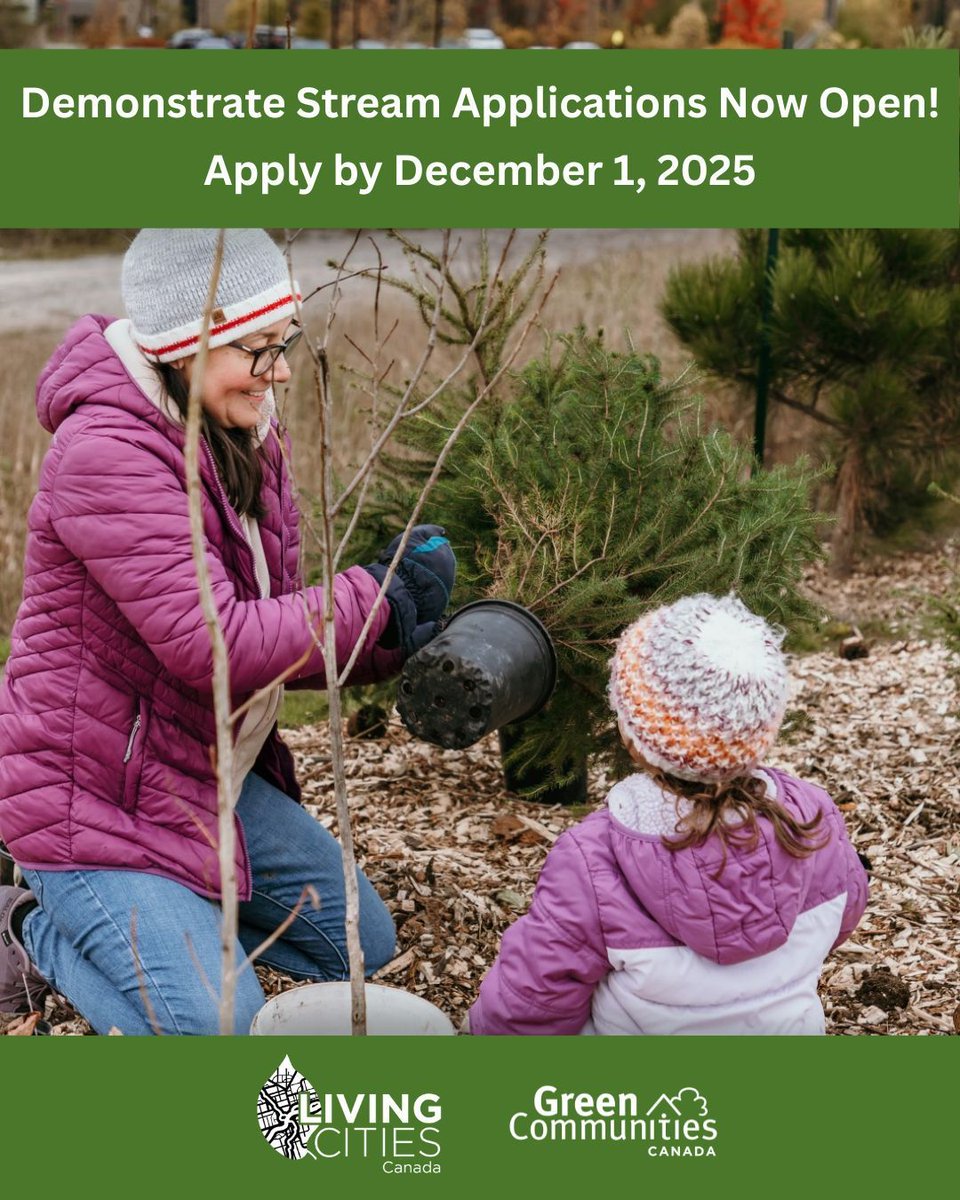 Do you have a vision for a greener, equitable community space?

The 2026 Demonstrate Stream of the Living Cities Canada Fund is now open, offering up to $15k for projects like rain gardens, depaving, pollinator gardens, mini forests, etc.

Apply by Dec 1: buff.ly/DRlm8nj