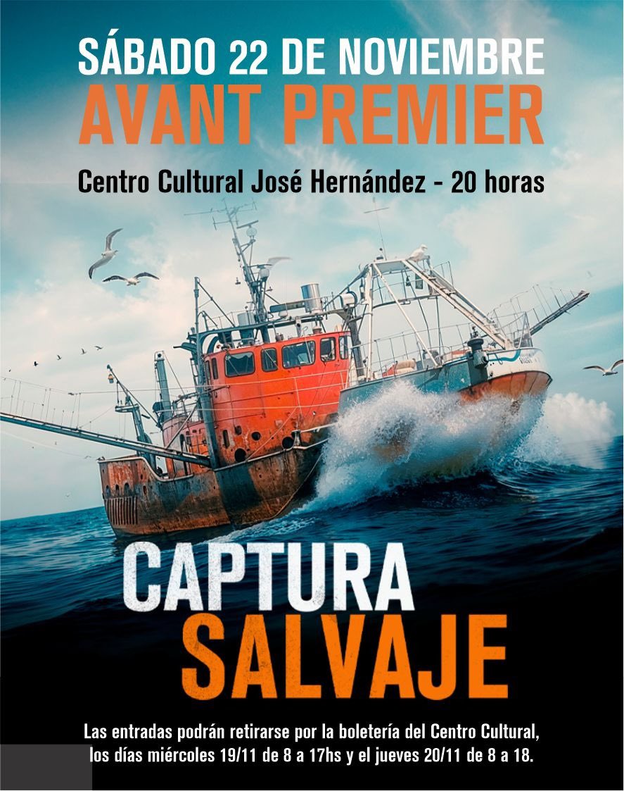 🚢 ¡Llega la Avant Premier de Captura Salvaje!

Este sábado 22 de noviembre a las 20 hs. te esperamos en el Centro Cultural José Hernández de Rawson para vivir el estreno exclusivo de esta impactante producción.

🎟️ Retiro de entradas:
Podés pasar por la boletería del Centro