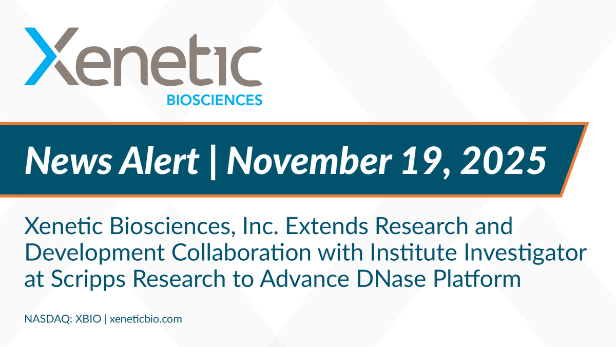 XeneticBio's tweet photo. Xenetic Biosciences, Inc. Extends Research and Development Collaboration with Institute Investigator at Scripps Research to Advance DNase Platform
https://t.co/rH7UyP1lDC
$XBIO #Oncology #SolidTumors #PancreaticCancer #CARTcells #DNase https://t.co/CTpEaJ18t3