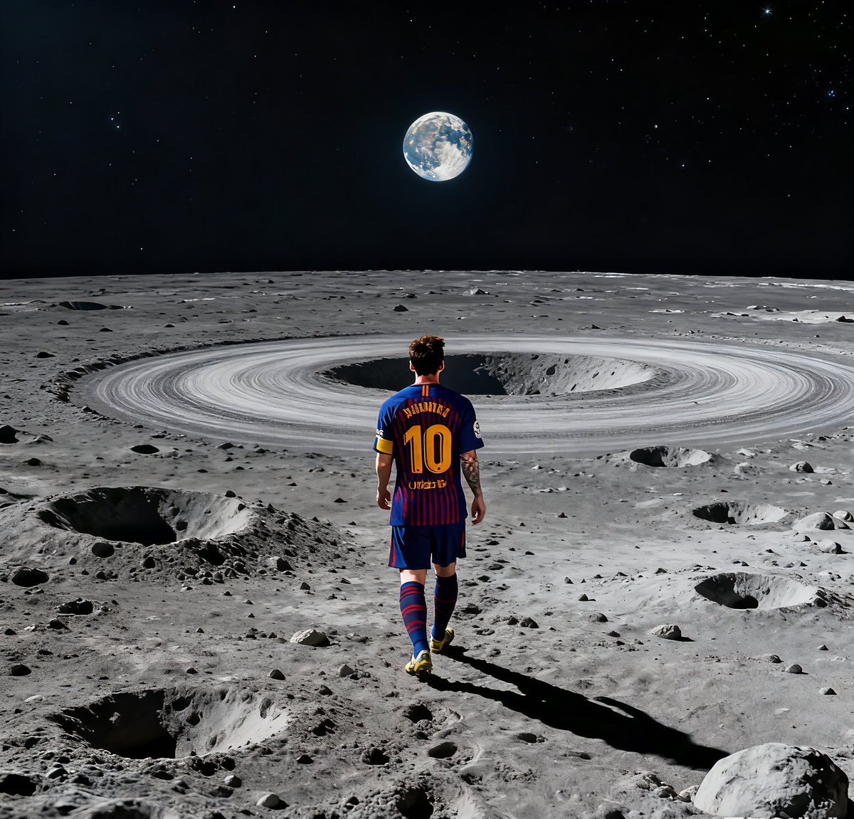 zyb20160401's tweet photo. Legend Under The Galaxy
 The pitch is his universe, the stars his audience.
Messi’s silhouette against the cosmic stadium—where legacy meets infinity. 🌌
 #MessiAtMyStadium #Messi #LegendUnderTheGalaxy #CosmicStadium #FootballLegacy #NouCamp #FootballIcons #SoccerLegends https://t.co/0OsIBjDHWB