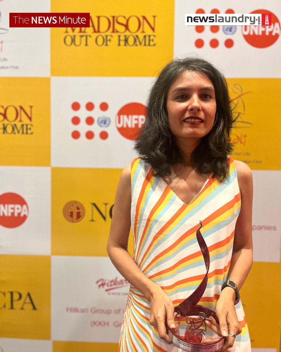 thenewsminute's tweet image. Congratulations to @nanduagain, @kavashivani, and @anisha_w — on winning the Laadli Media Award 2025 (Regional) for Web News Series (English) for their deep, sensitive reporting on the Prajwal Revanna sexual assault case.