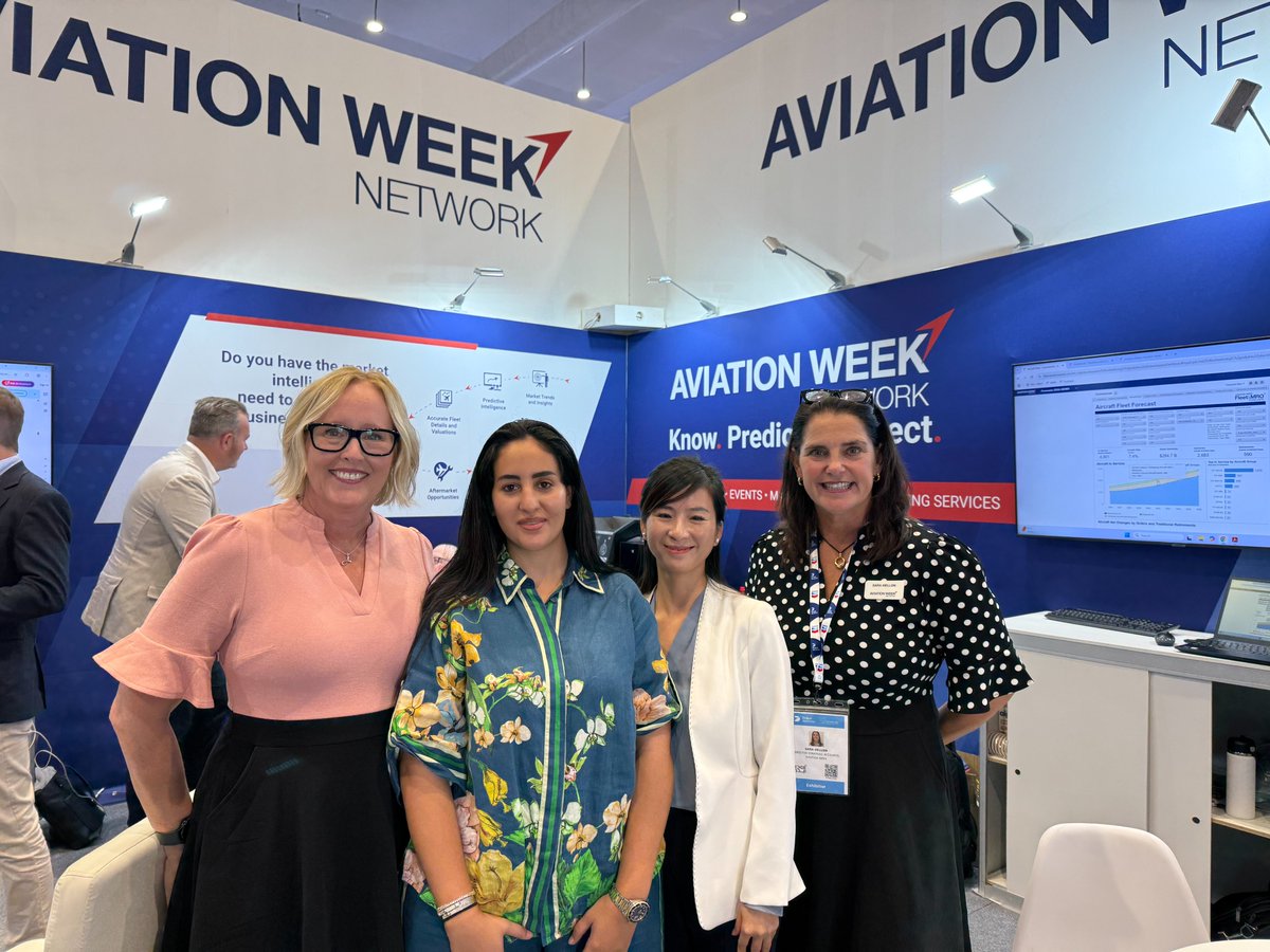 aircharterguide's tweet image. Come join us at the Dubai Airshow, booth 2225: Aviation Week Network&apos;s Sara and Jen enjoy meeting the Fly Aviation Group team. #flyvip #bizav #privatejet