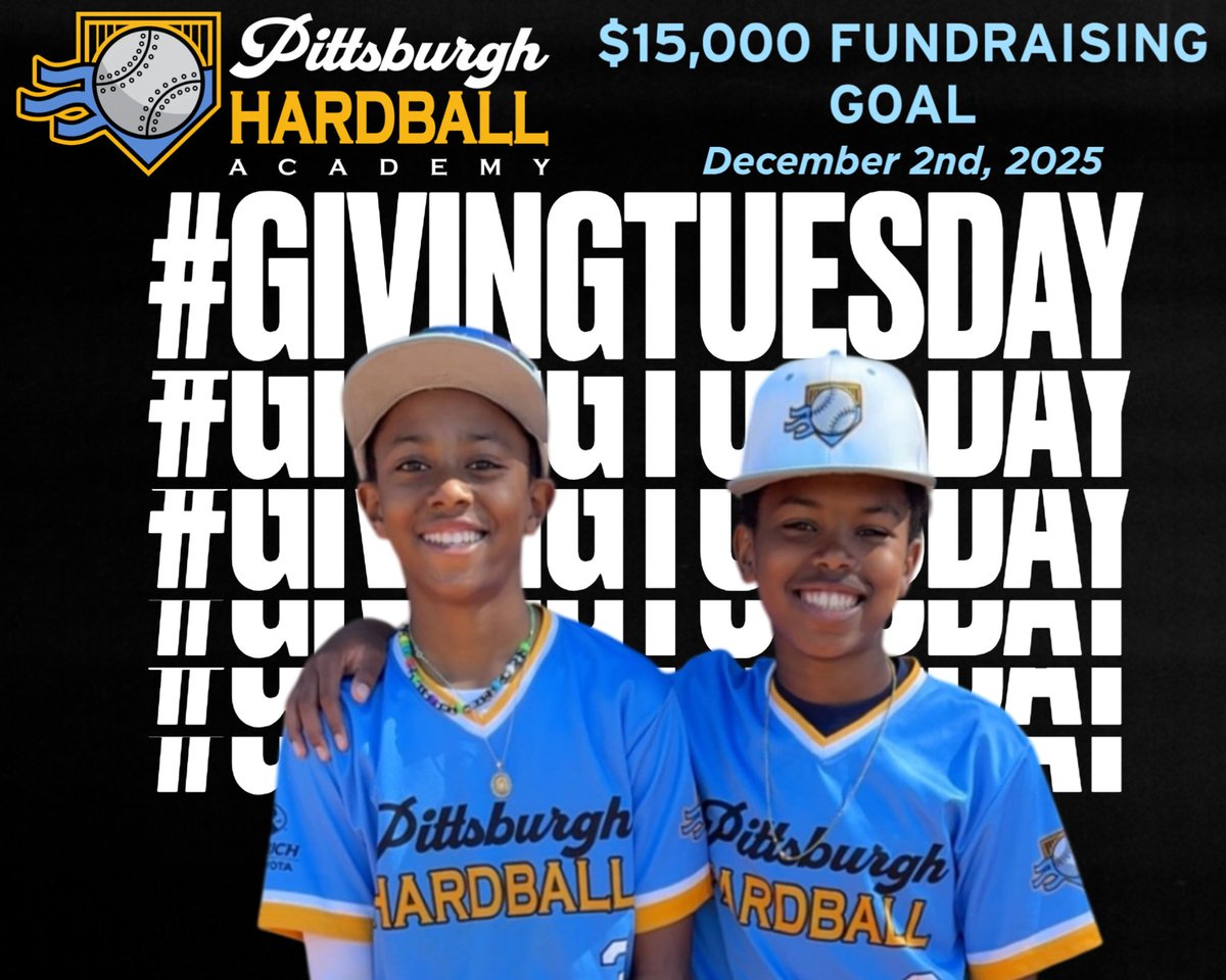 PGH_Hardball's tweet image. Giving Tuesday 2025 starts now!

Last year: 75 donors • $15,000+ raised
This year: we’re aiming to surpass both.

Early donations → givebutter.com/pgh_hardball
Giving Tuesday (Dec 2) → givebigpittsburgh.com/organizations/…

Your support fuels Opportunity &amp;amp; Access for youth across Pittsburgh.…