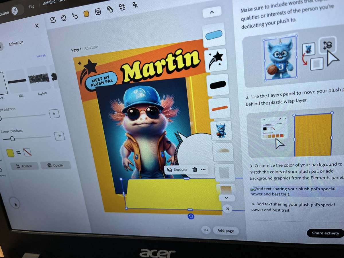 MsHaughs's tweet image. Great discussions &amp;amp; questions about A.I. this past week in my 4th-6th grade classes, as we practice prompting to generate images in @AdobeExpress ! 

Love Ss thoughtful questions about the ethics, safety &amp;amp; environmental impacts of artificial intelligence tech.
#CSed #CSforAll