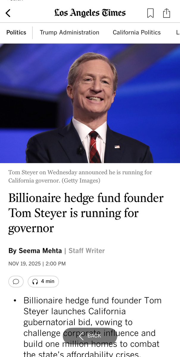 houmanhemmati's tweet image. ‼️ With @katieporteroc self-imploding &amp;amp; @XavierBecerra embroiled in a corruption investigation, billionaire climate whack job &amp;amp; gerrymandering advocate @TomSteyer has entered the race as the best Democrat to succeed @GavinNewsom as @CAgovernor - aside from $, he has nothing.