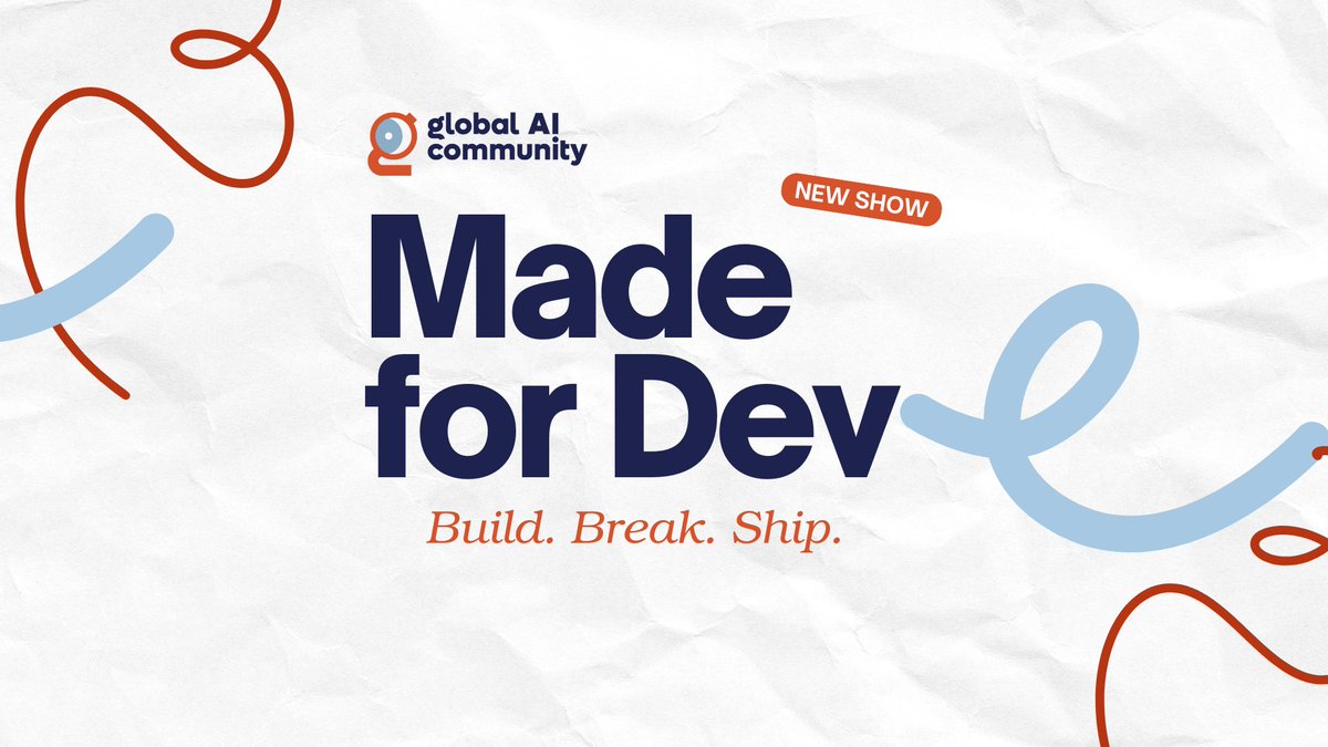 GlobAICommunity's tweet image. Introducing… Made for Dev by Global AI Community ✨

Made for Devs is a fast paced, 20-minute developer-focused show where we break down tools, frameworks, agent stacks, and real world projects. 

Call for speakers is open for developers who want to share their experiences,…