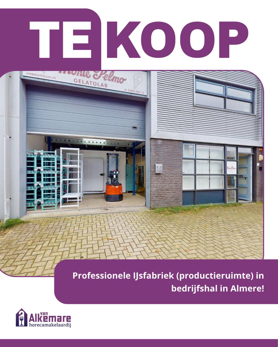 AlkemareHoreca's tweet image. 𝗧𝗲 𝗸𝗼𝗼𝗽 / 𝗧𝗲 𝗵𝘂𝘂𝗿  𝗯𝗶𝗷 𝗩𝗮𝗻 𝗔𝗹𝗸𝗲𝗺𝗮𝗿𝗲: Professionele productieruimte voor ijs en food in Almere.

𝗠𝗲𝗲𝗿 𝗶𝗻𝗳𝗼𝗿𝗺𝗮𝘁𝗶𝗲? 𝗕𝗲𝗸𝗶𝗷𝗸 𝗼𝗻𝘇𝗲 𝘄𝗲𝗯𝘀𝗶𝘁𝗲 (vanalkemare.nl/aanbod/2017/ba…)

#TeHuur #TeKoop #Almere #Productieruimte #Food #Vastgoed