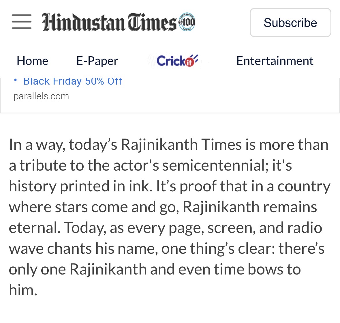 vaisu_tweets's tweet photo. In a way, today’s Rajinikanth Times is more than a tribute to the actor's semicentennial; it's history printed in ink.

- HINDUSTAN TIMES 

Full link: https://t.co/fK3AAxiYTJ https://t.co/isjhMaV5QU