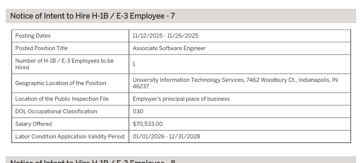 🚨 <a href="/IndianaUniv/">Indiana University</a> is planning to hire TWO foreigners as entry-level "associate software engineers" on H-1B visas. Our state's flagship university apparently thinks no American is qualified despite graduating hundreds of computer science students each year