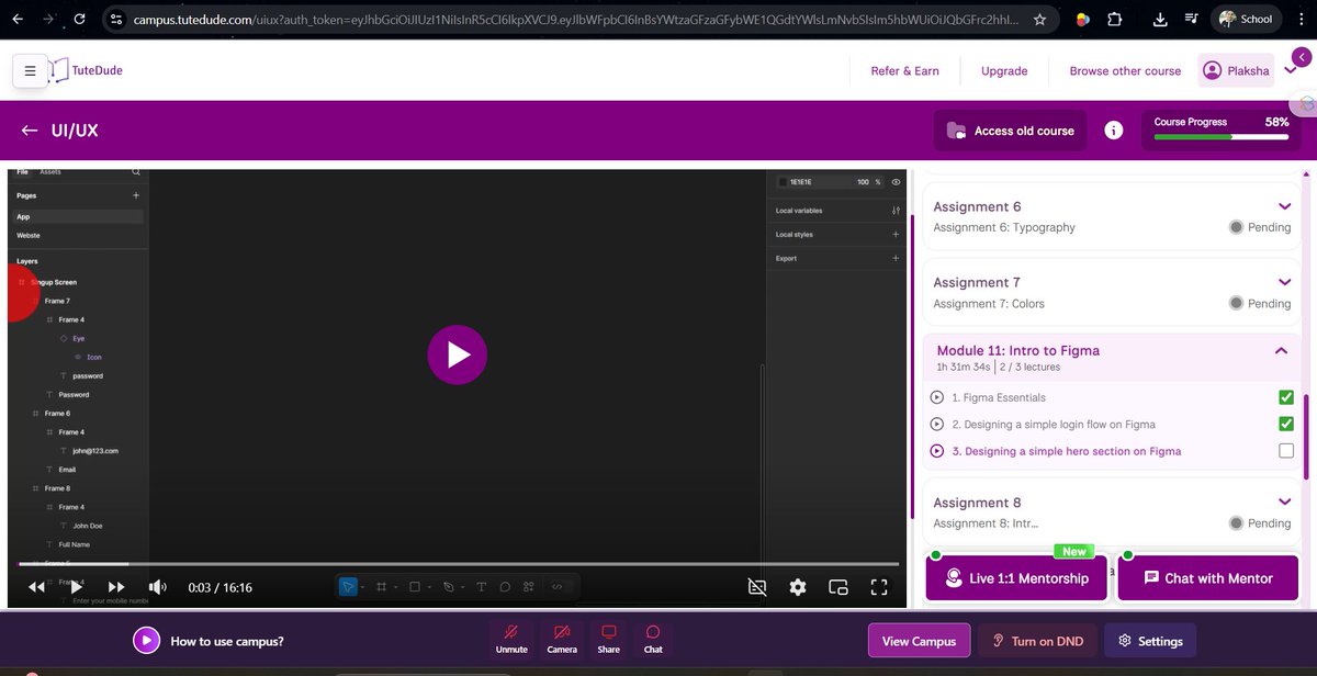 Plaksha_'s tweet image. Day 28/70
Learning Figma like never before!
Doing Module 11 today, created my first Splash Screen and started building a working Login + Sign Up prototype.
Every day I’m getting closer to becoming a confident product designer 🚀💜
#uiux #figma #designchallenge #learninginpublic