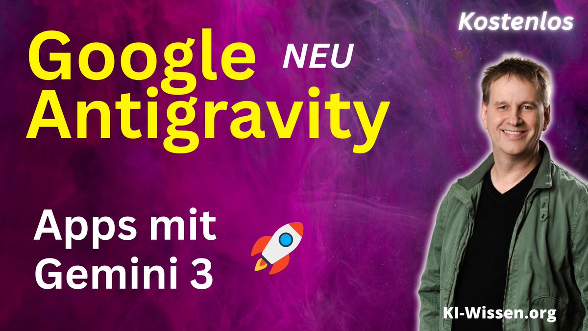 🚀 Neues Google-Tool: #Antigravity
Apps erstellen mit Gemini 3 – komplett ohne Code und kostenlos.
Mein neues Video zeigt, wie’s funktioniert 👇
youtu.be/4ZunyPCjBSs