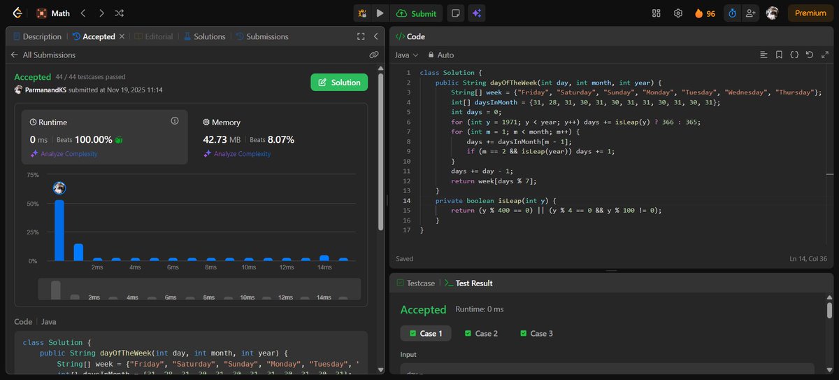 ParmanandKS's tweet image. 📚 Day 123 of learning DSA with @kunalstwt 
Today&apos;s topic: 2 DSA Problems
📌 Key takeaway: Day of the Week, Keep Multiplying Found Values by Two
🧠 Feeling: Productive

Here’s what today looked like 👇
#DSAwithKunal #LearnInPublic #100DaysOfCode