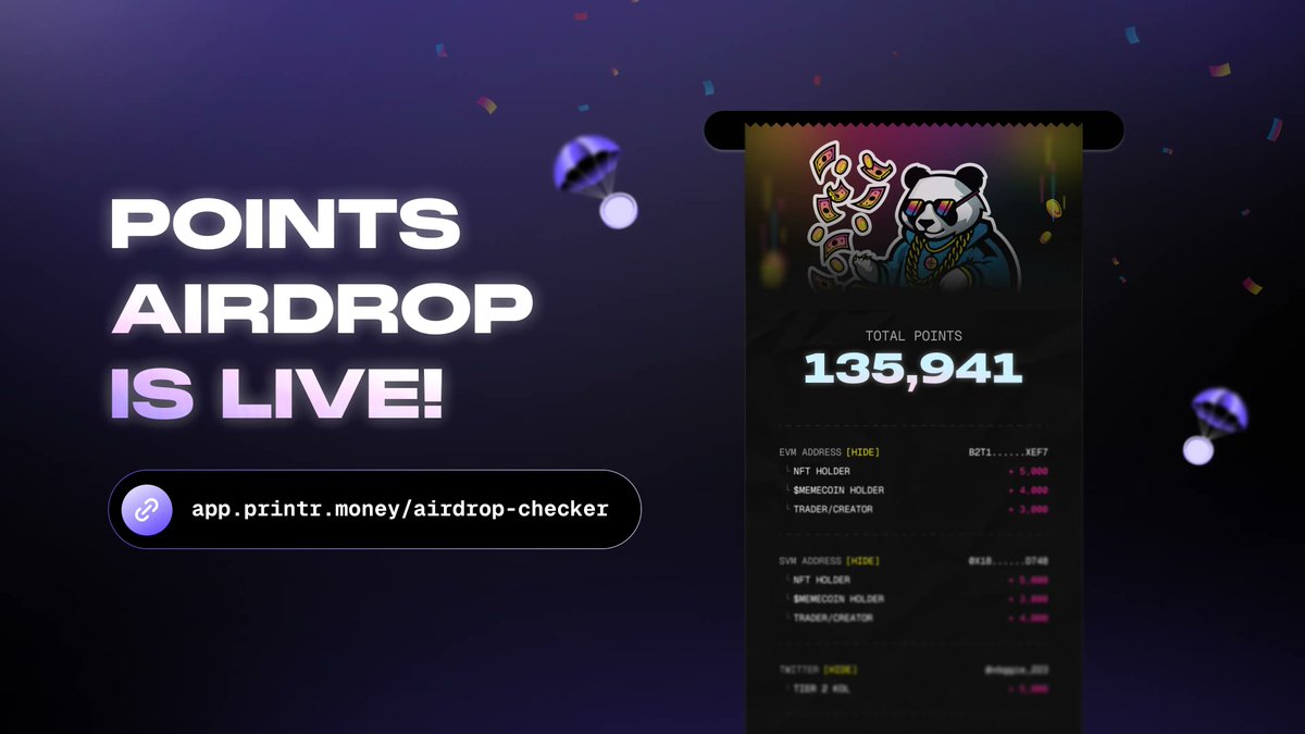 printr's tweet image. Monad testnet is almost over, Monad on Printr is just beginning

If you&apos;ve been an active user on Monad testnet, you might have some points to help you get started

Check your airdrop here: app.printr.money/airdrop-checker

Share your results with us below! 👇