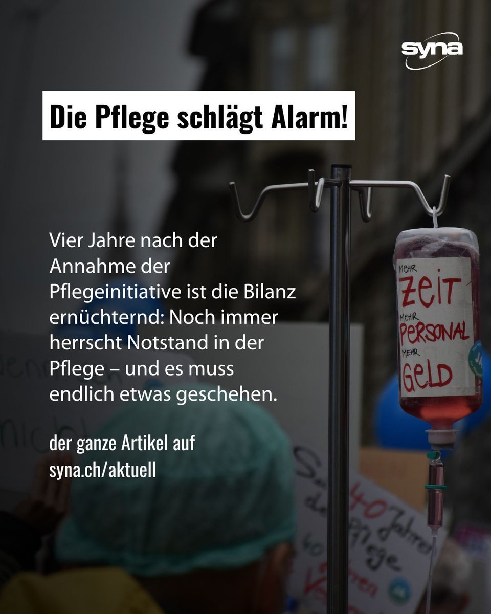 Gemeinsam für das Gesundheitspersonal – Nationale Mobilisierung am 22. November
syna.ch/aktuell

#pflege #gesundheit #gewerkschaft