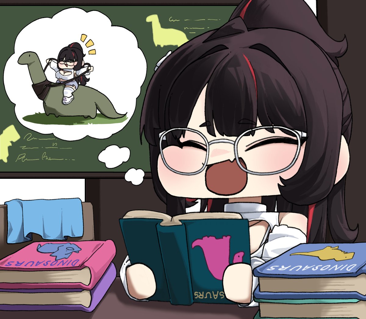 kokee8024's tweet image. studying dinosaurs🦕🦕

#NIKKE