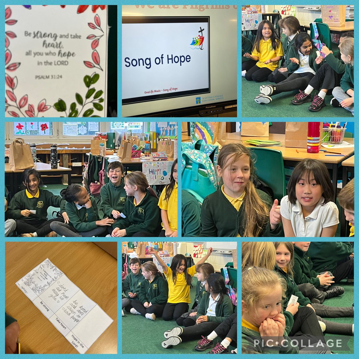 wlstnicholasps1's tweet image. P4b are learning all about being Pilgrims of Hope as part of Catholic Education Week. We played the game Pass it on, sang the Song of Hope and made encouragement booklets. #cew2025 #rercstnics #p4stnics