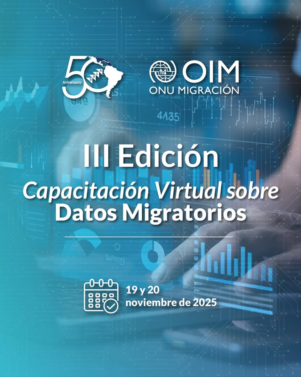 SELAInforma's tweet image. 🌎 #AHORA | Con el fin de continuar fortaleciendo las capacidades técnicas de los funcionarios de los Estados miembros, el #SELA, en alianza con la @OIM_LAC, da inicio a la III Edición de la Capacitación Virtual sobre Datos Migratorios 🤝

🔷 Esta tercera edición incorporará…