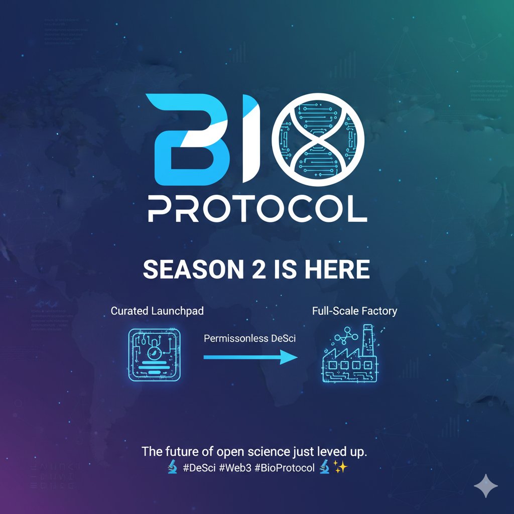 natalirash2013's tweet image. Bio Protocol Season 2 is here — and it’s a turning point for permissionless DeSci.
From a curated launchpad → to a full-scale factory for decentralized biotech.
The future of open science just leveled up.
#DeSci #Web3 #BioProtocol 🔬✨