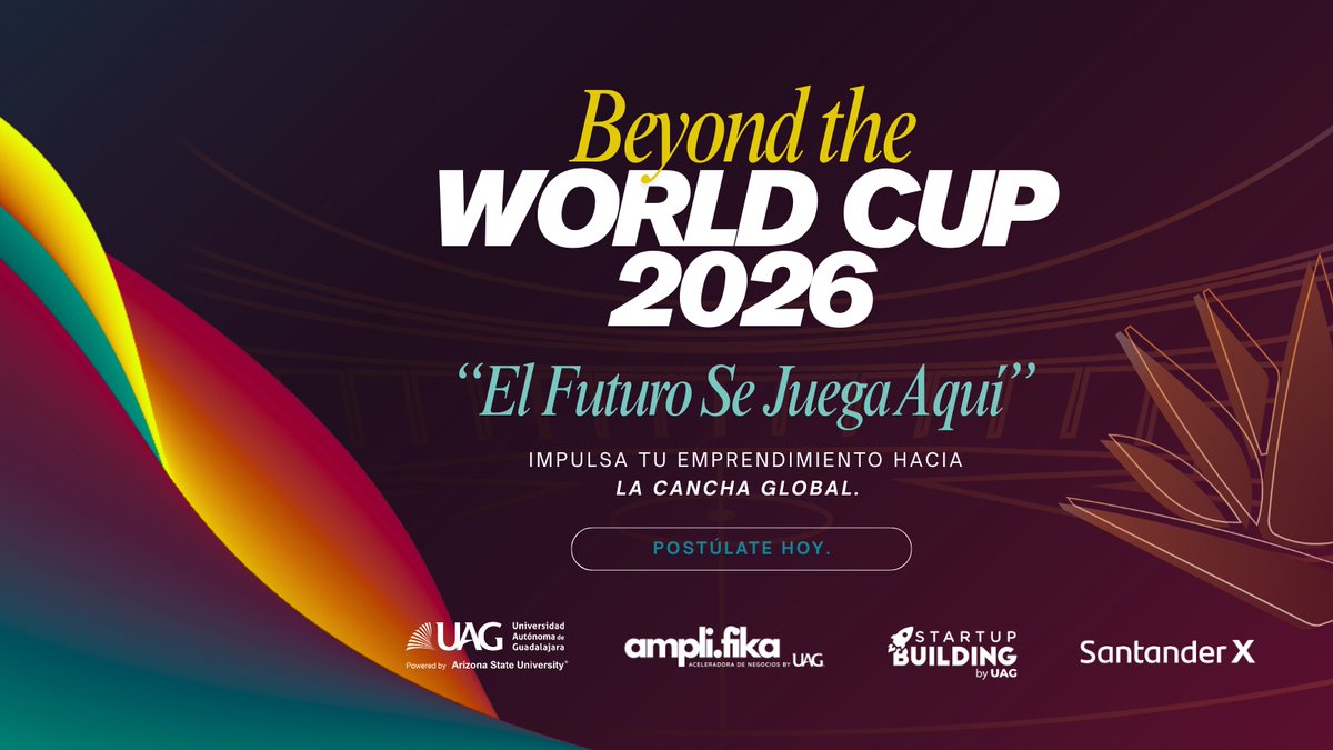 UAG_Oficial's tweet photo. 🚀 El Mundial 2026 será más que fútbol.
Tu startup puede ser parte del cambio 🌍

Únete a Startup Building: Beyond the World Cup 2026 y lleva tu idea al siguiente nivel.
🗓️ Postúlate antes del 7 de diciembre de 2025
👉 Regístrate aquí: https://t.co/wmPkQ5fvzO https://t.co/1NIo6DYbzI