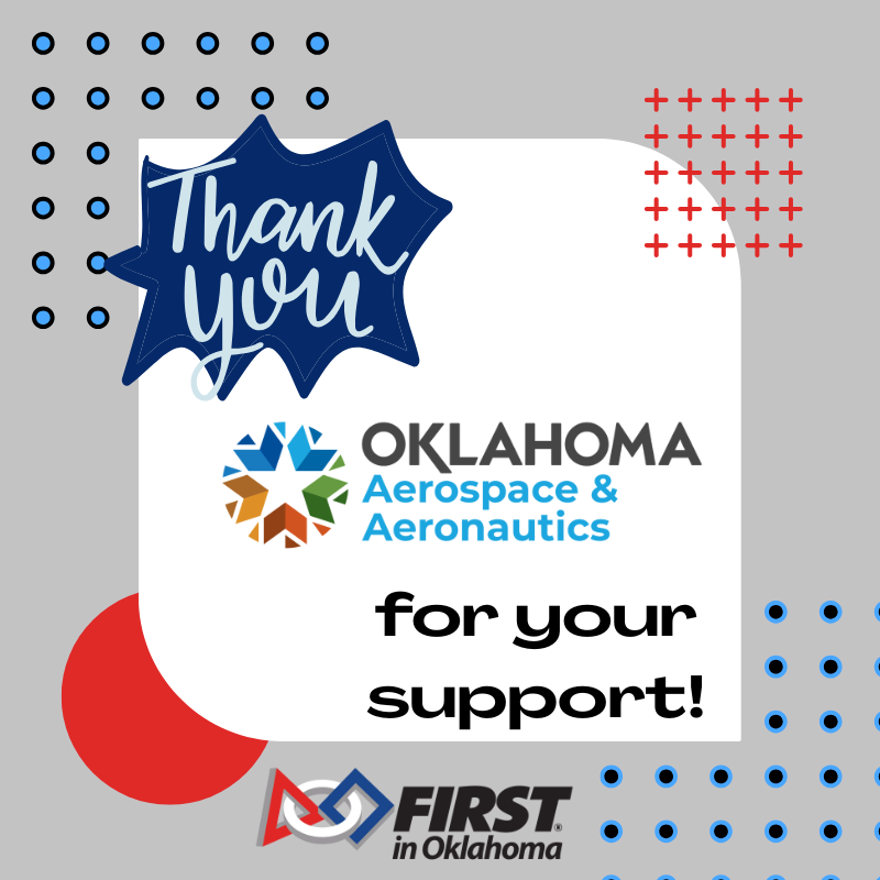 A big THANK YOU to ODAA for powering up FIRST Robotics in Oklahoma! Your sponsorship helps turn curiosity into creativity, ideas into action, and students into the innovators of tomorrow.