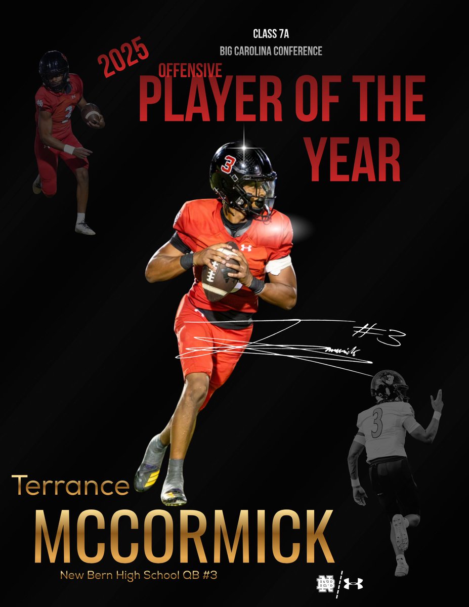 Congrats to Terrance McCormick Jr. Big Carolina Conference Offensive player of the year!! Well deserved!