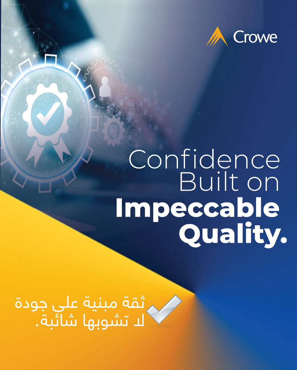 Avoid financial surprises. Our Audit &amp; Assurance services deliver accurate, tech-enabled, and independent reporting you can trust. #audit 
#assurance #financialreporting #Crowe 

تجنّب المفاجآت المالية مع خدمات التدقيق والضمان الدقيقة والمدعومة بالتقنية.

#مراجعة_حسابات #تدقيق