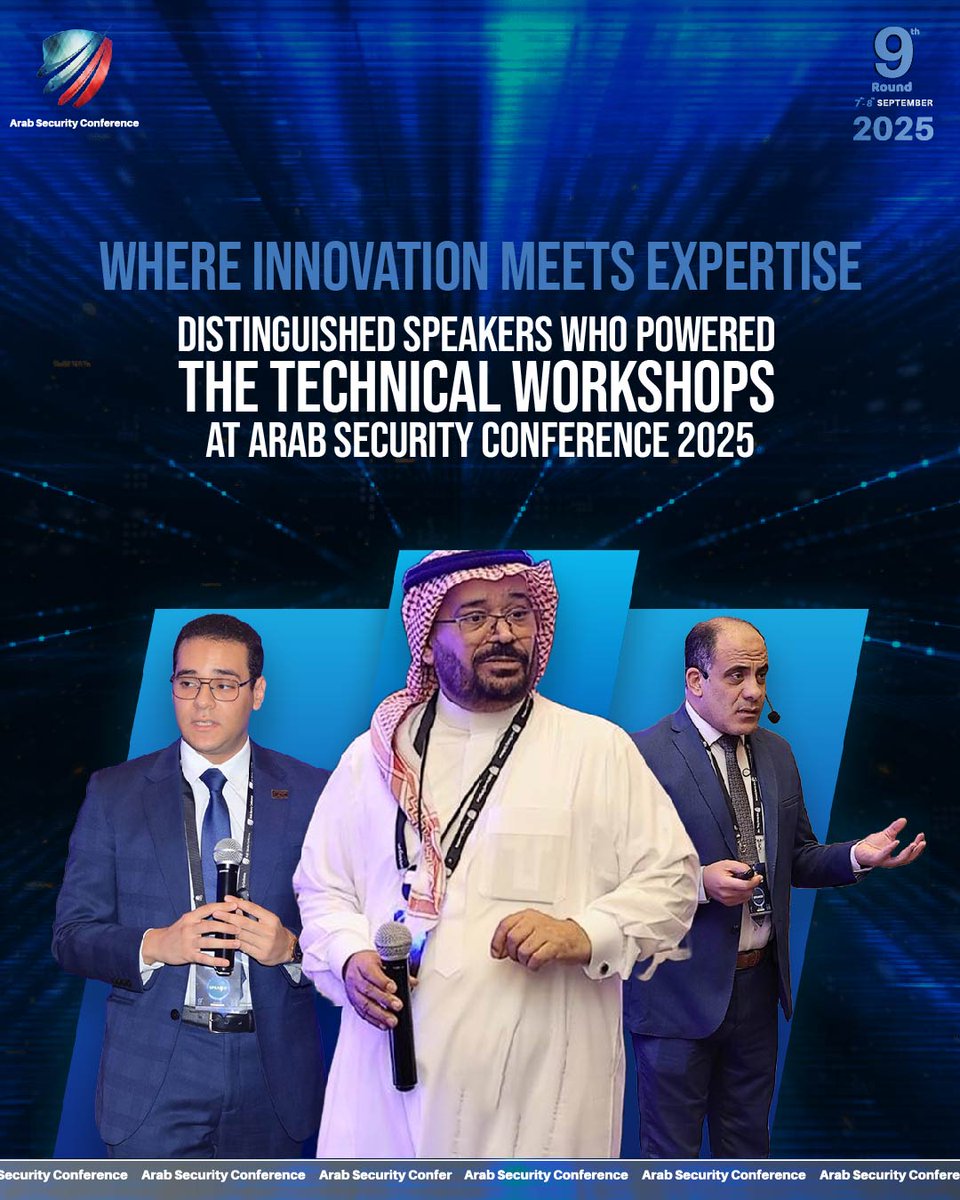 ArabConf's tweet image. Behind every impactful workshop stands a mind shaping the future of cybersecurity.
At ASC 2025, our technical speakers delivered unmatched expertise, guiding participants through real threats, emerging techniques, and applied security practices.
#ASC2025 #TechnicalWorkshops