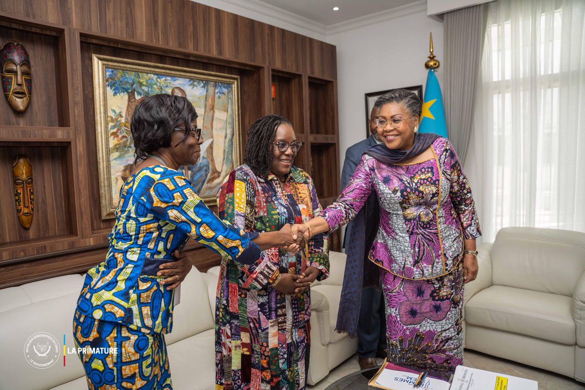 unwomenafrica's tweet photo. Currently in #DRC, Regional Director @MHouinato was received by H.E. Prime Minister Judith Suminwa Tuluka @SuminwaJudith &amp; H.E. Thérèse Kayikwamba Wagner, Minister of Foreign Aff. @RDCongoMAE, reaffirming @UN_Women’s commitment to gender equality, peace and enhanced cooperation. https://t.co/9v1CWBbcDE