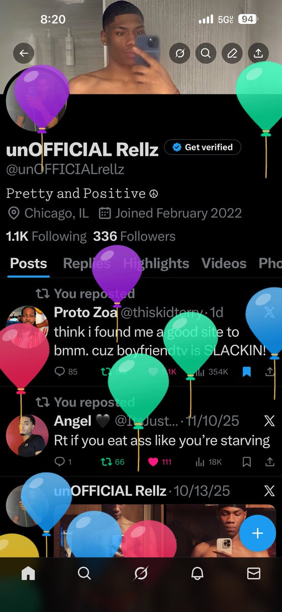 balloons on my page🦂🫶🏽 hbd ta me