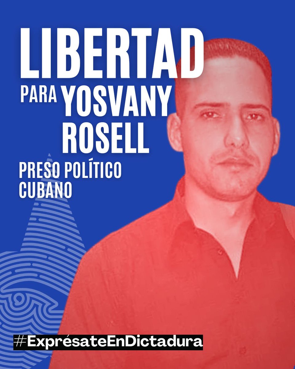 🚨 URGENTE: Yosvany Rosell cumple hoy 28 días en huelga de hambre en prisión. 

⚠️ También en huelga: José A. Pompa, Josiel Guía Piloto, Lázaro Piloto, Adrián Domínguez, Walfrido Rodríguez, Aníbal Y. Palau y Oscar Corría.

🆘 Sus vidas están en riesgo!! 
#ExprésateEnDictadura