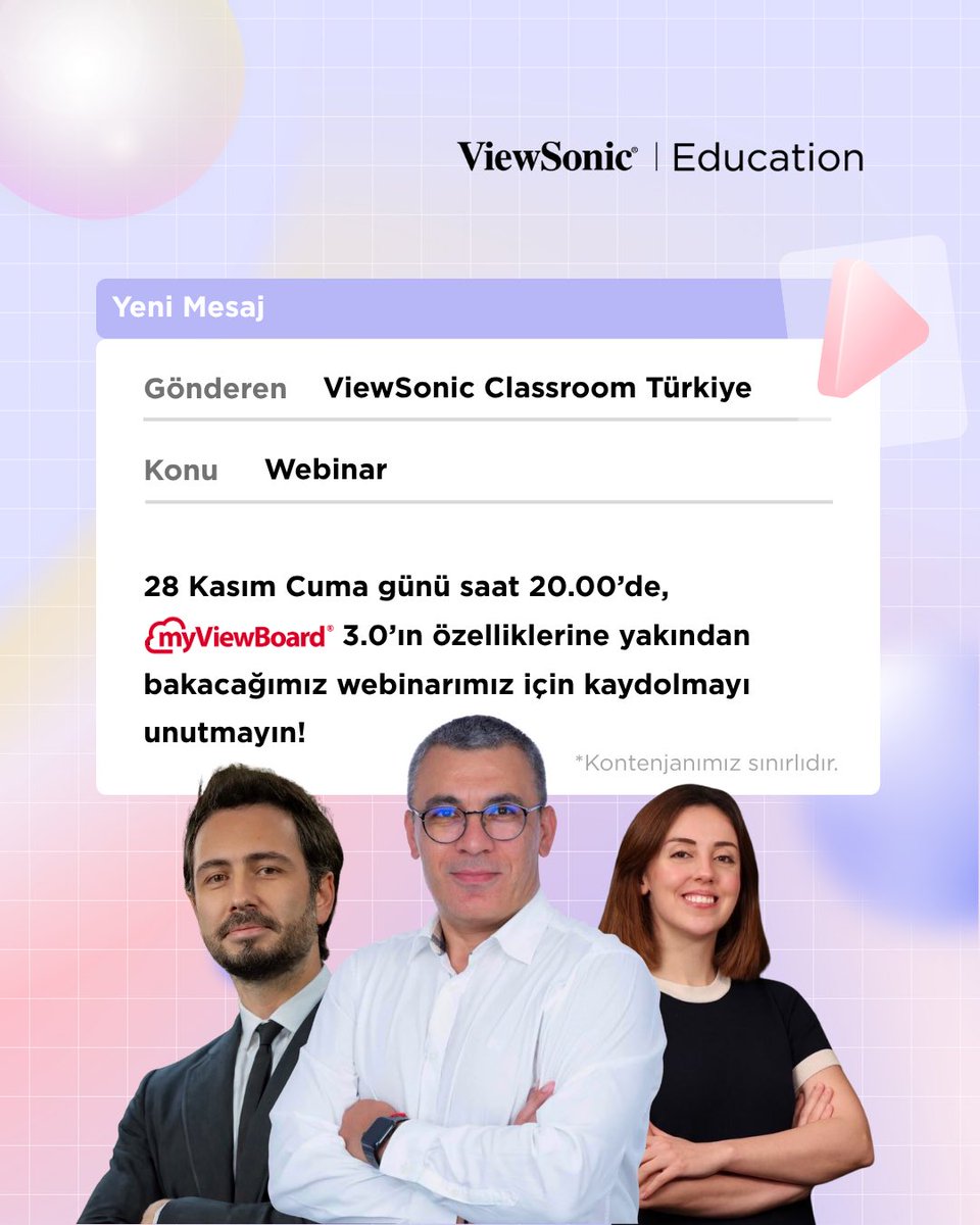 VSClassroomTR's tweet image. Geleceğin sınıfları için detayları görmeye hazır mısınız? 📚

myViewBoard 3.0 ile geleceğin sınıflarını keşfetmek için 28 Kasım Cuma günü saat 20.00’deki webinarımıza katılın. Detaylı bilgi için: viewsonic.com/tr/education/w…

#ViewSonic #ViewSonicClassroom #ViewSonicEducation