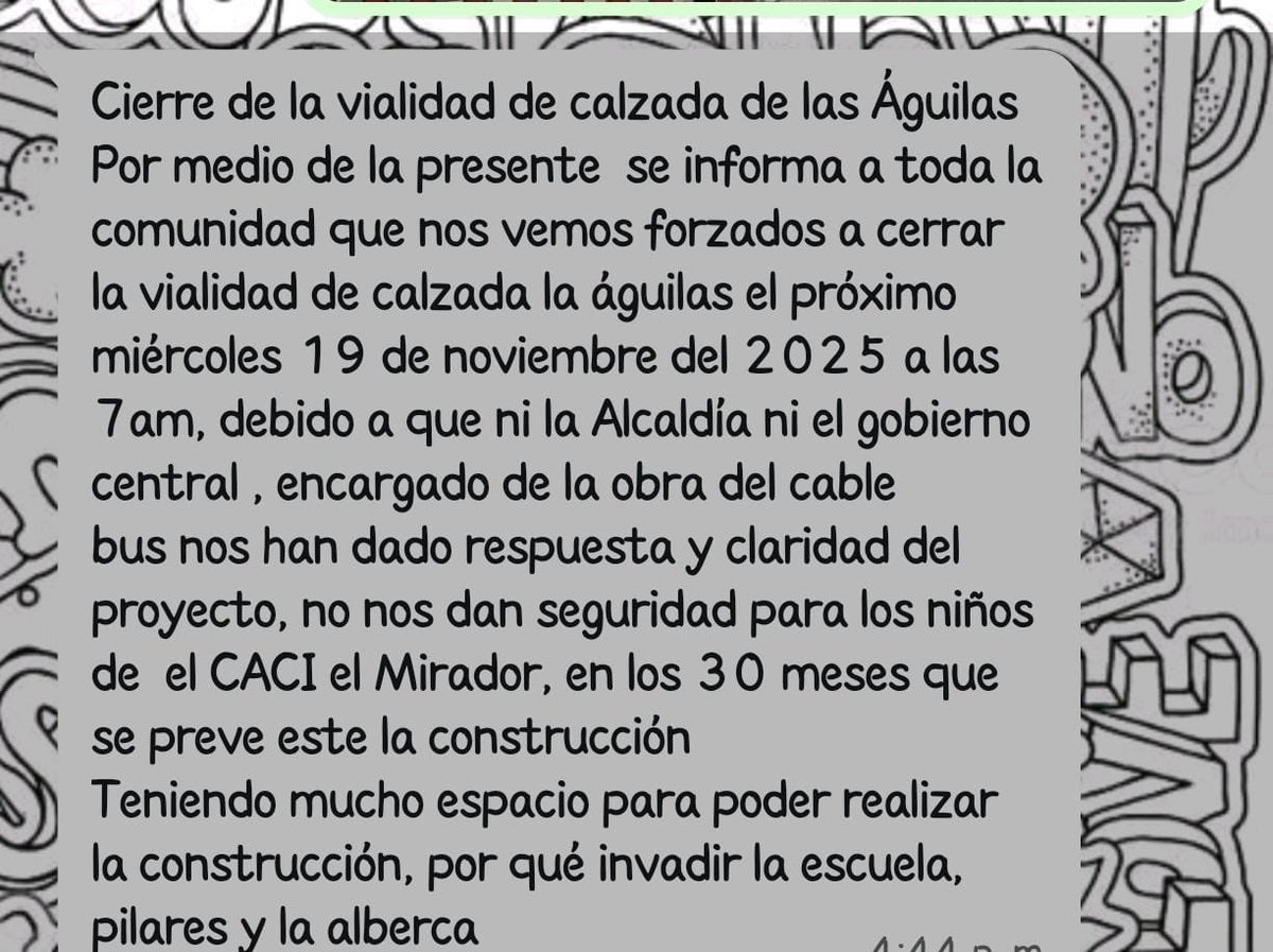 TheKhattar's tweet photo. @asilascosasw @warkentin hay un bloqueo en Las Águilas, cercano a la Supervia. Al parecer por un plan de 30 meses de obra del cablebus sobre el Cadi El Mirador del DIF. ¿Uds tendrán más info? https://t.co/hrrnFBbynk