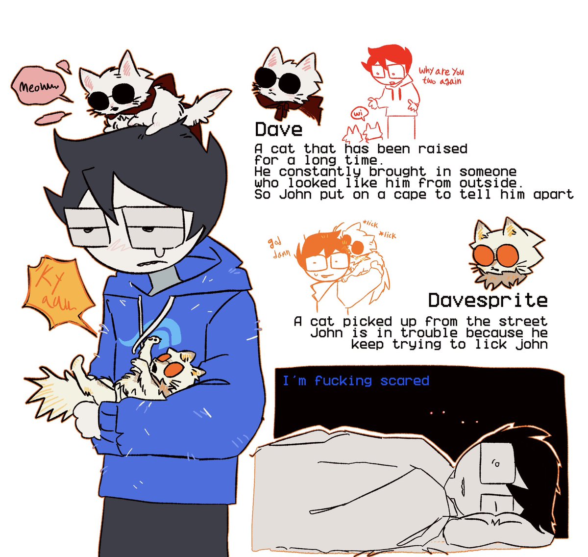 Beloz_hs's tweet image. Weird Cats #Homestuck #johndave