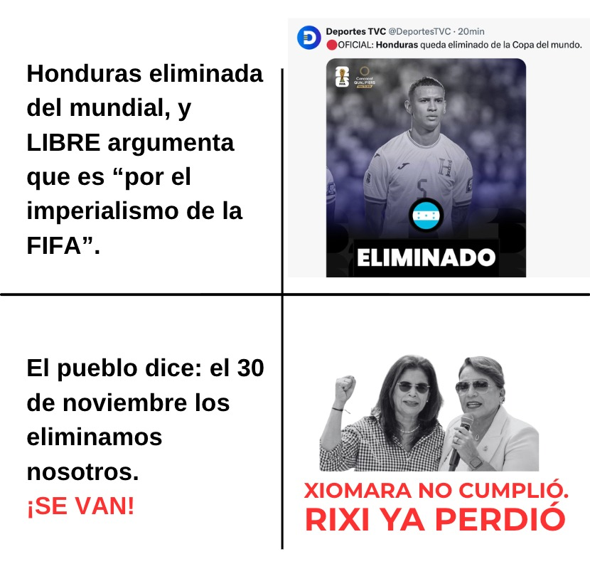 Marianaperezbri's tweet image. El 30 de noviembre, tic tac, tic tac -11 días #SeVan @PartidoLibre #RixiYaPerdió @riximga #FueraFamilión @XiomaraCastroZ @manuelzr #XiomaraNoCumplió