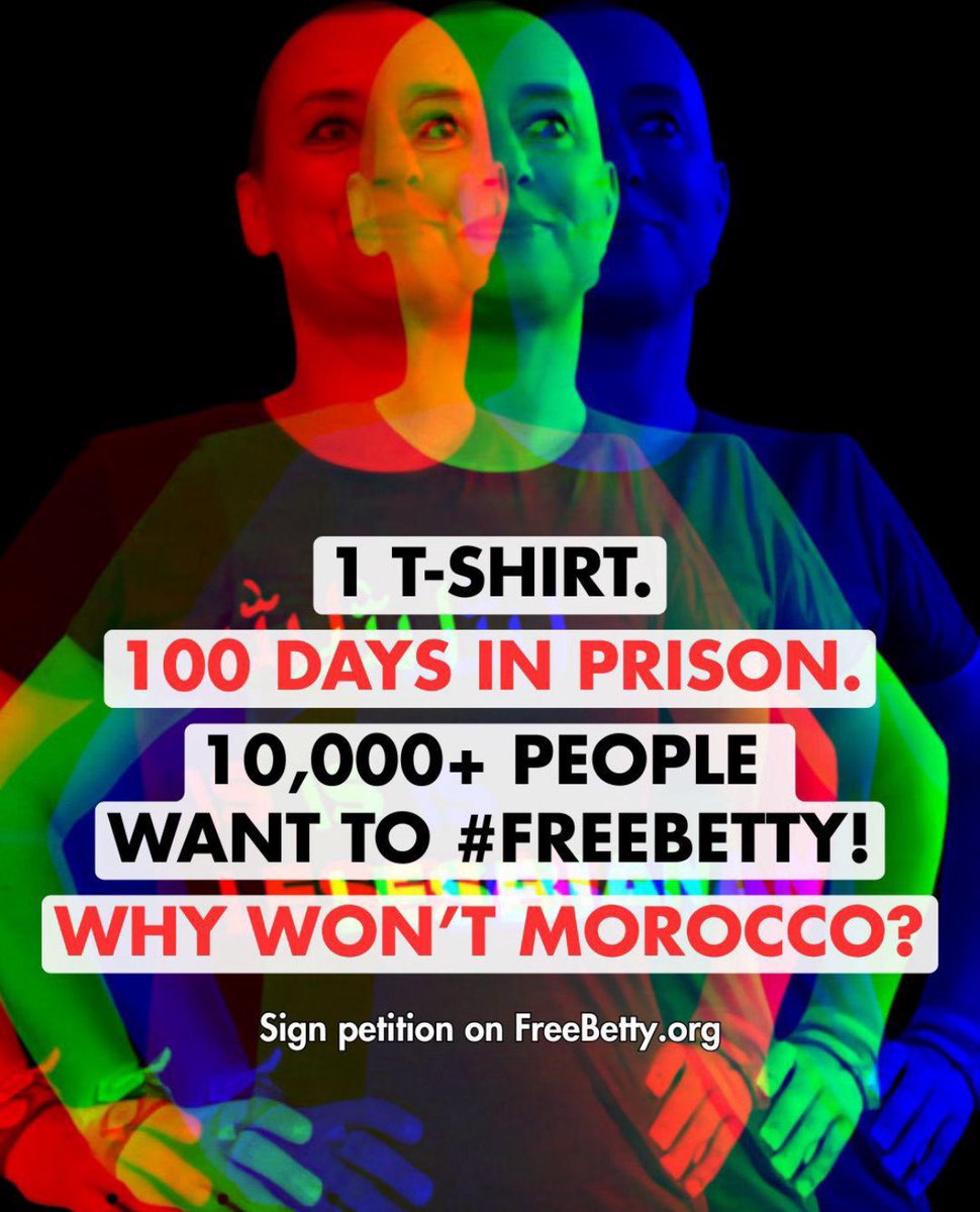 Melp2208's tweet image. 100 jours que Betty Lachgar est emprisonnée au Maroc pour… un T-shirt. 100 jours sans soins adaptés malgré un risque d’amputation. 100 jours d’isolement et d’injustice. Sa place n’est pas en prison. Exigeons sa libération immédiate. #FreeBetty