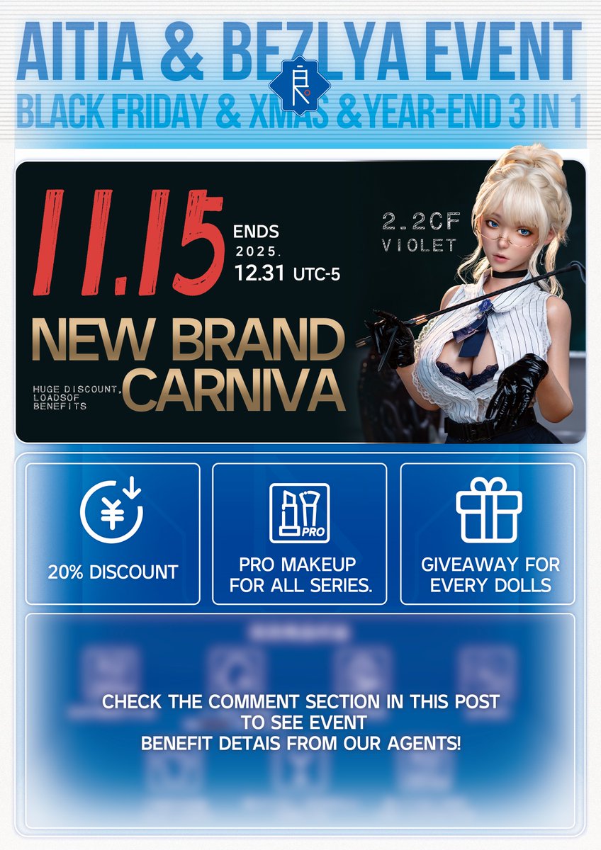 Bezlya1's tweet photo. Bezlya Black Friday to New Year Sale! Enjoy 20% OFF + GIVEAWAY.
Certified agents offer extra deals—check comments for their discounts!
Hurry, ends Dec 31, 2024, 23:59 UTC-5. Shop now!
#Bezlya https://t.co/y0Qg1eBLKK