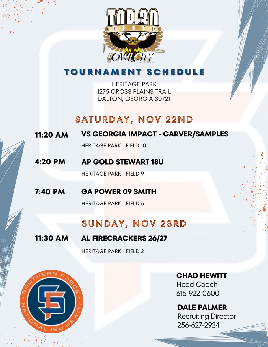 This weekend! Headed to Dalton, GA for the Owl City Top 30 🦉🥎
#SouthernForce #OwlCity #Top30