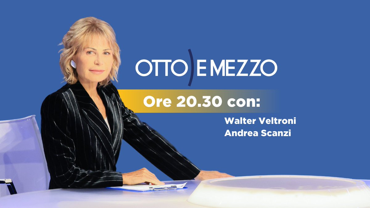 OttoemezzoTW's tweet image. Questa sera alle 20:30 su La7, non perdete l&apos;appuntamento con #OttoeMezzo.  

#LilliGruber vi aspetta con i suoi ospiti.