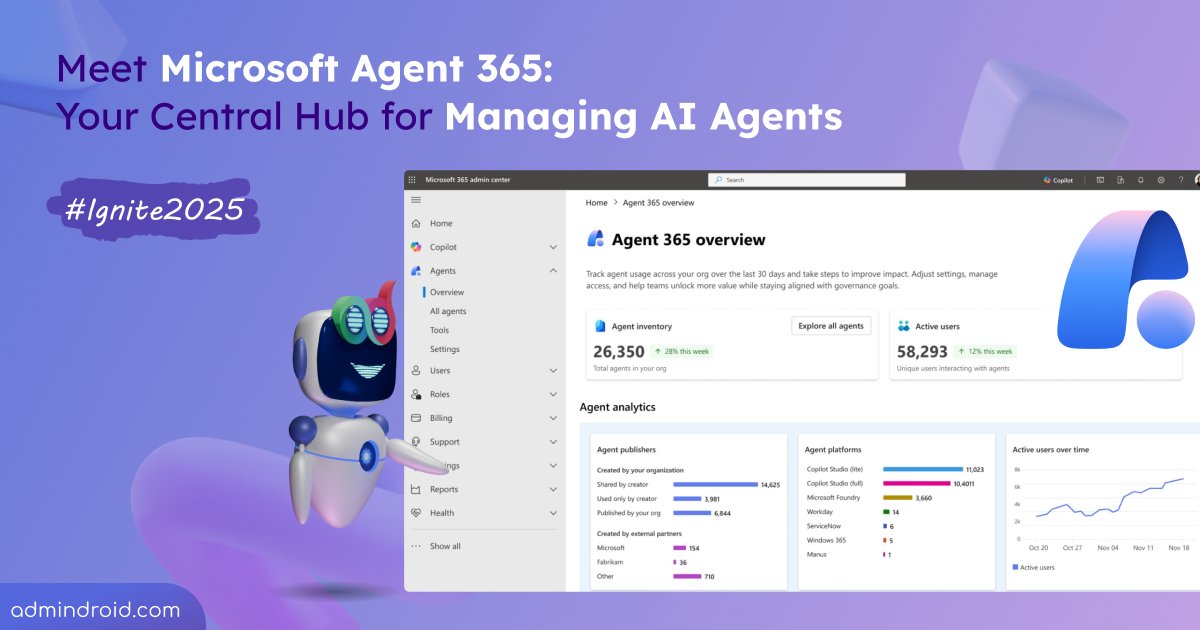 AdmiinDroid's tweet image. Microsoft’s Agent 365 (Frontier) is here! One dashboard to track, govern, and secure every AI agent in M365 using Entra, Purview &amp;amp; Defender. 

Learn more: blog.admindroid.com/microsoft-agen…

#AdminDroid #Microsoft365 #Agent365 #MicrosoftEntra #MicrosoftDefender #AIAgents