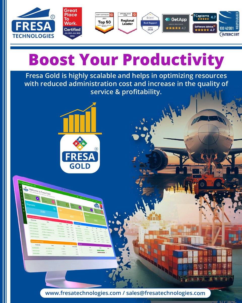 fresatechnology's tweet image. Boost Your Productivity

For more queries please visit below link 👇
fresatechnologies.com/products/fresa…

#Fresa | #Freightsolutions | #BoostYourProductivity | #LogisticsTechnology | #SmartFreightManagement | #EffortlessShipping