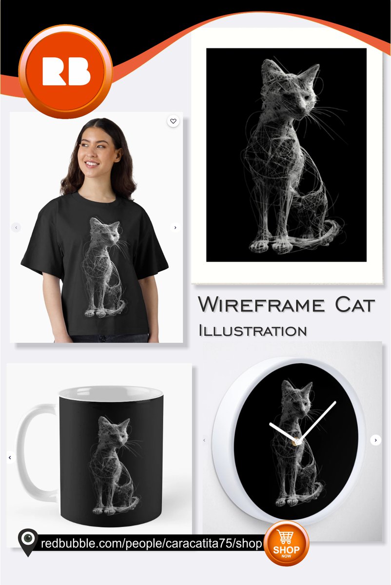 ArtSyndrome75's tweet image. Wireframe Cat Illustration – Minimalist Geometric Design

redbubble.com/shop/ap/175593…

Show off your love for sleek, modern design with this minimalist #Wireframe #CatArt illustration. Perfect for #CatLovers and fans of stylish, contemporary #PetArt with a futuristic vibe.