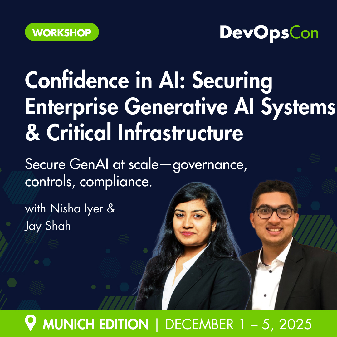 devops_con's tweet image. 🚀 Turn strategy into practice in one day—IDPs, hardened #CICD, secured GenAI, OWASP applied — at #DevOpsCon Munich 2025.

• Platform Engineering — Russell Miles 
• Secure Your GitHub Pipeline — @cschneider4711 
• Confidence in AI — Nisha Iyer, Jay Shah 
• OWASP Top Ten(s) —…