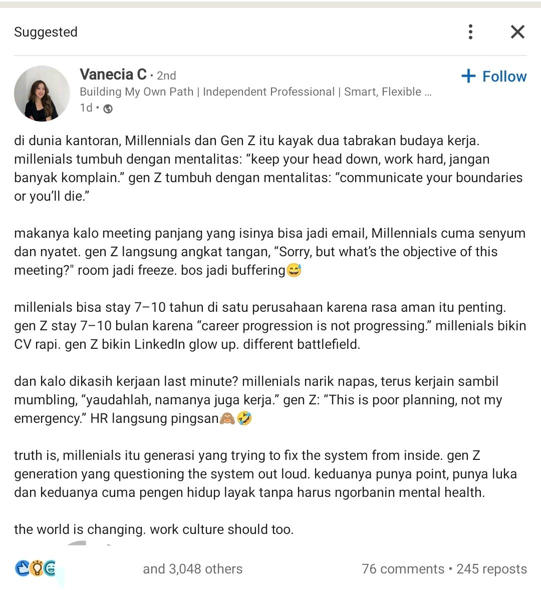 darilinkedin's tweet image. gak gen Z gak viral 😌