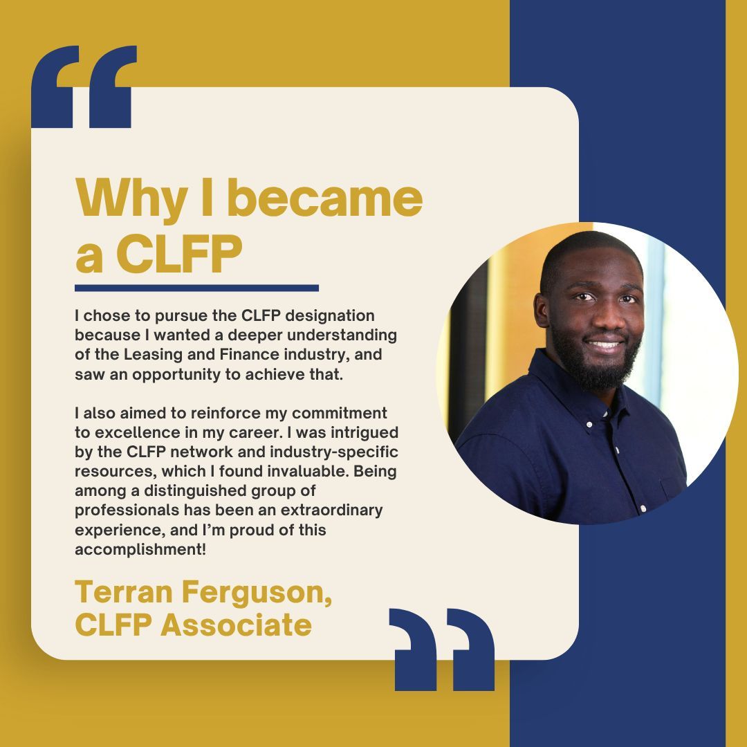 CLFP_Foundation's tweet image. We are proud to celebrate Terran Ferguson on this week&apos;s Why I Became a CLFP Wednesday! We are so appreciative of our CLFPs being continually willing to learn and grow in this industry, and enjoy celebrating the passion of our members. Congratulations, Terran!