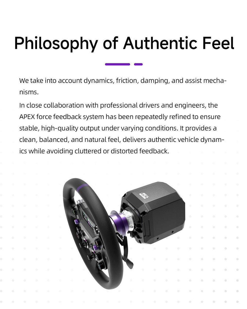 OfficialCONSPIT's tweet image. 🔧 How the ARES APEX 8Nm Delivers Professional-Grade Direct Drive Performance
Pure Control Feel 
Philosophy of Authentic Feel
Specialized Motor Development

 PRO DRIVERS&apos; CHOICE
 🛒conspit.com/distributors
 📱 linktr.ee/conspit_offici… 
 #CONSPIT  #ProDriversChoice #ARESAPEX