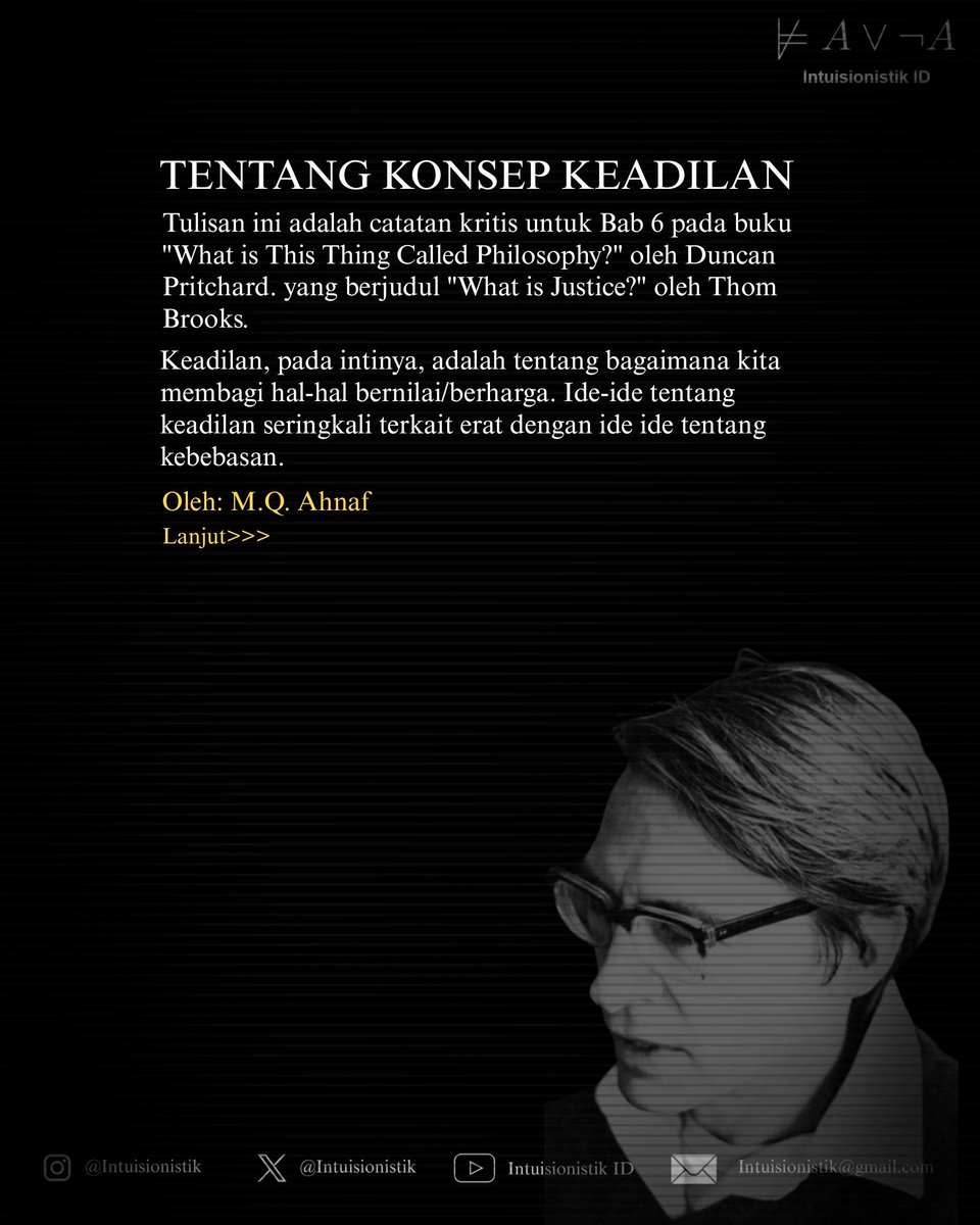 intuisionistik's tweet image. Adil itu bagaiamana sih??

#philosophy #philosophers #logic