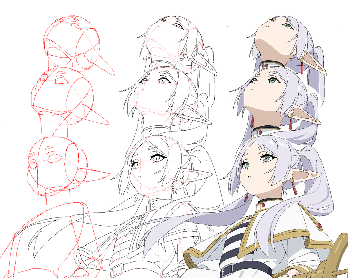 agurakugaki's tweet image. It&apos;s hard, I don&apos;t know how to properly show the jaw while keeping the round shape of her face.